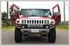 Hummer grille and Lambo Doors on Showtime Limousines Perth Candy Red Hummer Limousines